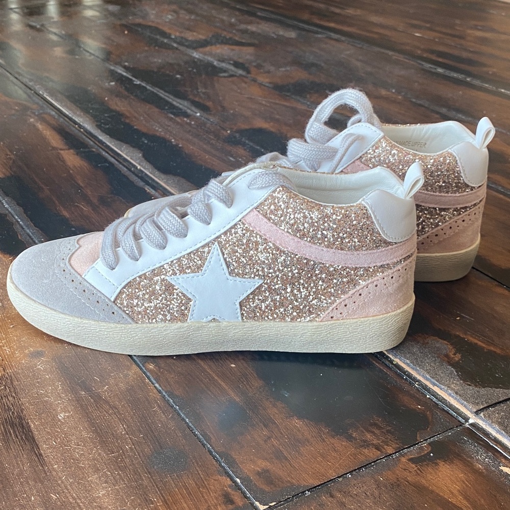 Mi.iM Glittery Pink and White Women's Sneakers - Picture 1 of 16